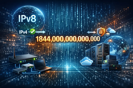 IPv8与IPv4地址空间对比